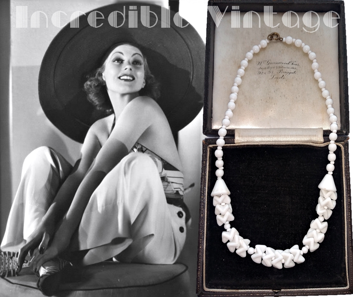 Milk glass sale necklace